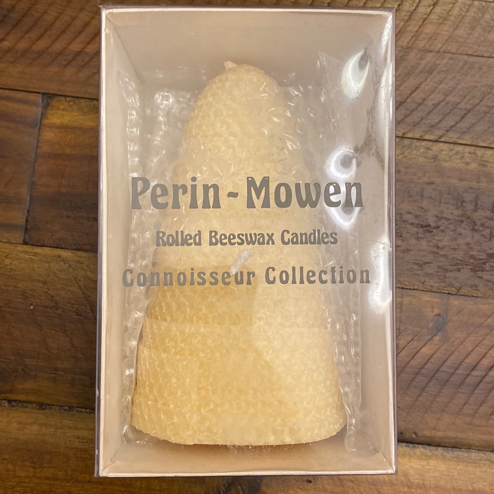 New 6” Rolled Beeswax Pillar Candle by Perin-Mowen